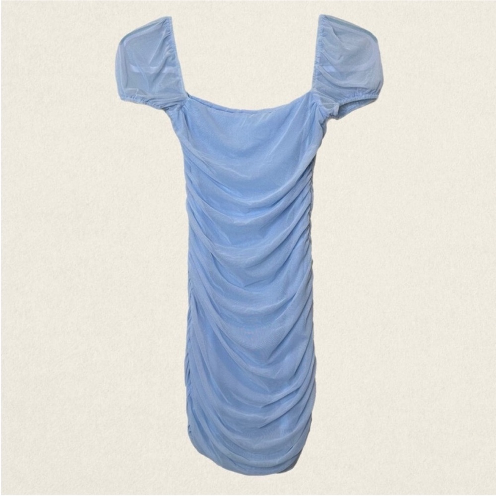 Princess Polly Charvi Puff Short Sleeve Fitted Mesh Mini Dress. - Picture 4 of 9